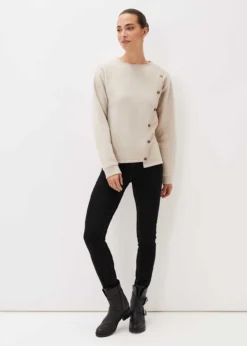 Dasha Button Detail Asymmetric Hem Top -Bekleidung Verkaufsgeschäft 303153109 03 dasha button detail asymmetric hem top