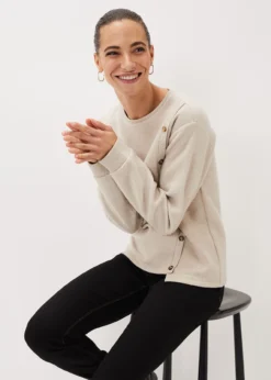 Dasha Button Detail Asymmetric Hem Top -Bekleidung Verkaufsgeschäft 303153109 04 dasha button detail asymmetric hem top