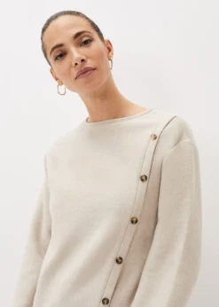 Dasha Button Detail Asymmetric Hem Top -Bekleidung Verkaufsgeschäft 303153109 05 dasha button detail asymmetric hem top