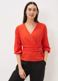 Brigitte Wrap Buckle Top