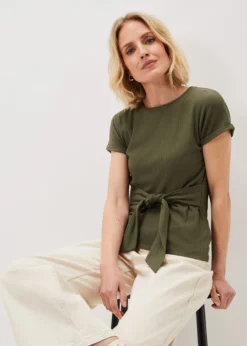 Jaylene Textured Tie Waist Top