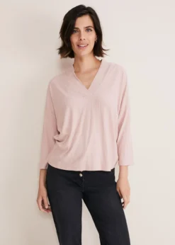 Shellie Textured V Neck Top