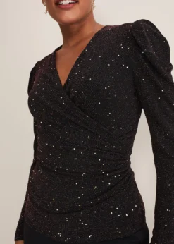 Alinna Shimmer Wrap Top -Bekleidung Verkaufsgeschäft 303360846 05 alinna shimmer wrap top