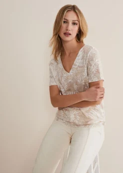 Elspeth V Neck Top -Bekleidung Verkaufsgeschäft 303391565 04 elspeth v neck top