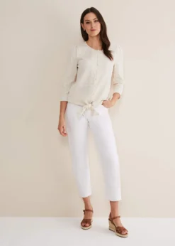 Krissie Textured Tie Front Top -Bekleidung Verkaufsgeschäft 303421543 03 krissie textured tie front top