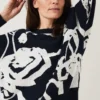 Judie Jacquard Rose Jumper