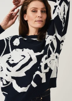 Judie Jacquard Rose Jumper