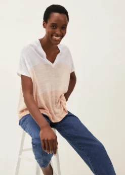 Simonea Colourblock Linen Top