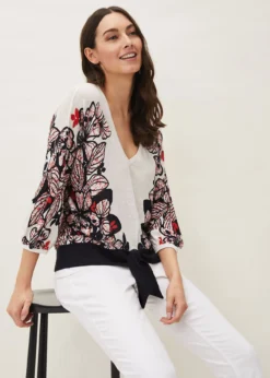 Pearla Tie Front Linen Blend Jumper -Bekleidung Verkaufsgeschäft 403459309 04 pearla tie front linen blend jumper