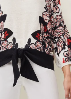 Pearla Tie Front Linen Blend Jumper -Bekleidung Verkaufsgeschäft 403459309 05 pearla tie front linen blend jumper