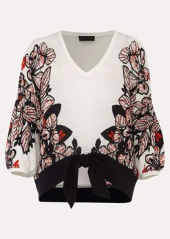 Pearla Tie Front Linen Blend Jumper -Bekleidung Verkaufsgeschäft 403459309 99 pearla tie front linen blend jumper