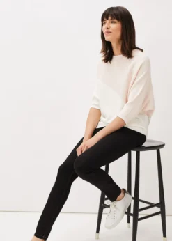 Bethanie Colourblock Ribbed Asymmetric Hem Jumper -Bekleidung Verkaufsgeschäft 403477785 04 bethanie colourblock ribbed asymmetric hem jumper