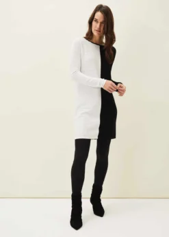 Sherrie Ribbed Colourblock Knit Tunic Dress