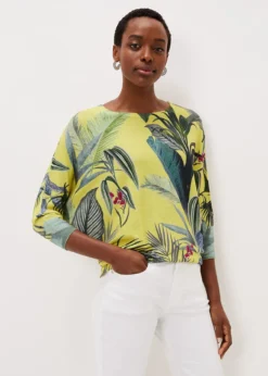 Jo Cotton Palm Print Jumper -Bekleidung Verkaufsgeschäft 403738967 04 jo cotton palm print jumper