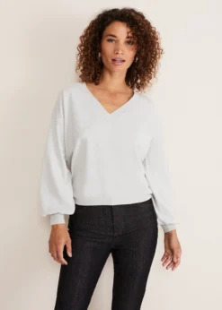 Kylie V Neck Balloon Sleeve Knit