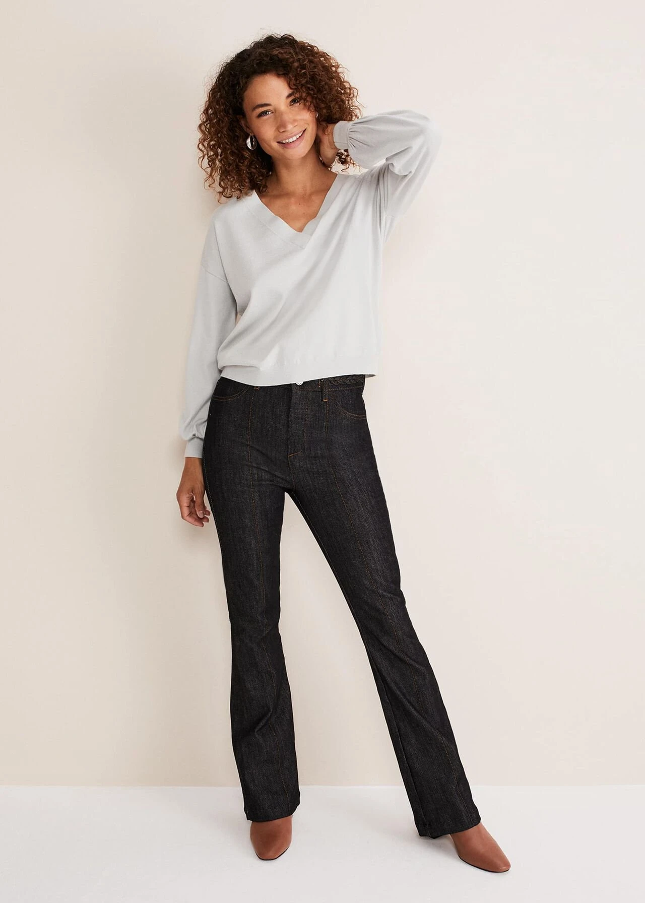 Kylie V Neck Balloon Sleeve Knit 3 Kylie V Neck Balloon Sleeve Knit – Bild 3