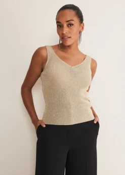 Cassia Metallic Knitted Vest