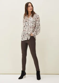 Helen Abstract Feather Print Blouse -Bekleidung Verkaufsgeschäft 502147106 05 helen abstract feather print blouse