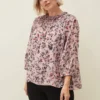 Julie Shirred Floral Blouse