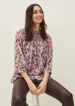 Julie Shirred Floral Blouse -Bekleidung Verkaufsgeschäft 502148300 07 julie shirred floral blouse