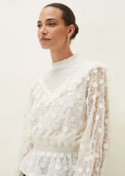 Coralina Embroidered Frill Blouse -Bekleidung Verkaufsgeschäft 502167453 04 coralina embroidered frill blouse