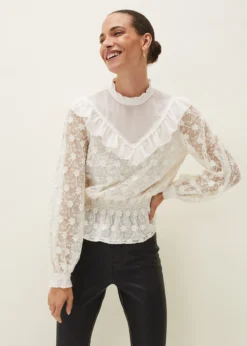 Coralina Embroidered Frill Blouse -Bekleidung Verkaufsgeschäft 502167453 05 coralina embroidered frill blouse