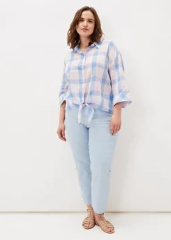 Della Gingham Tie Front Blouse 12 Della Gingham Tie Front Blouse -Bekleidung Verkaufsgeschäft 502230356 06 della gingham tie front blouse