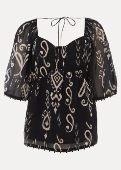 Malaya Ikat Print Blouse -Bekleidung Verkaufsgeschäft 502245050 99 malaya ikat print blouse