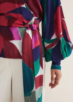 Shalni Abstract Floral Wrap Top -Bekleidung Verkaufsgeschäft 502392000 04 shalni abstract floral wrap top