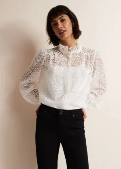 Astella Ruffle Burnout Blouse