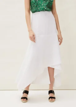Phoebe Faux Wrap Linen Skirt