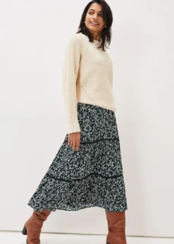 Lennox Ditsy Print Tiered Maxi Skirt