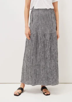 Tyrina Cotton Gingham Wrap Maxi Skirt -Bekleidung Verkaufsgeschäft 801281725 03 tyrina cotton gingham wrap maxi skirt