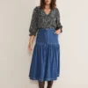 Elodie Tiered Denim Skirt
