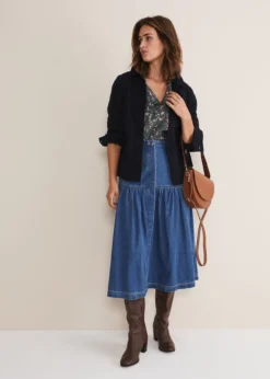 Elodie Tiered Denim Skirt 14 Elodie Tiered Denim Skirt -Bekleidung Verkaufsgeschäft 801298566 07 elodie tiered denim skirt