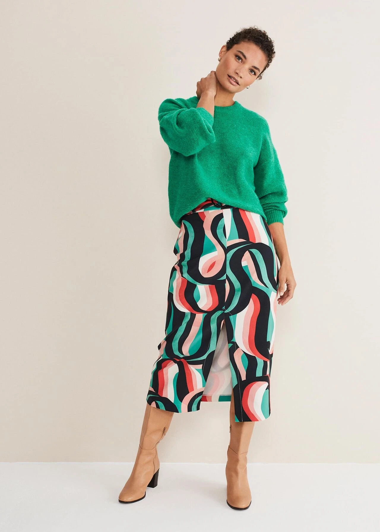 Nathalie Swirl Midi Skirt 1 Nathalie Swirl Midi Skirt