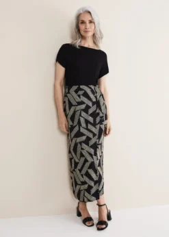 Hatty Diagonal Dot Wrap Skirt