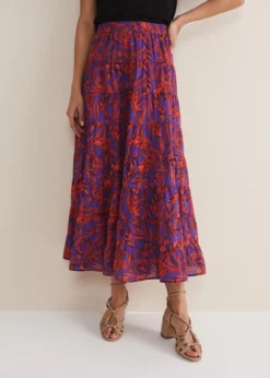 Eloraina Leaf Print Maxi Skirt -Bekleidung Verkaufsgeschäft 801333172 03 eloraina leaf print maxi skirt
