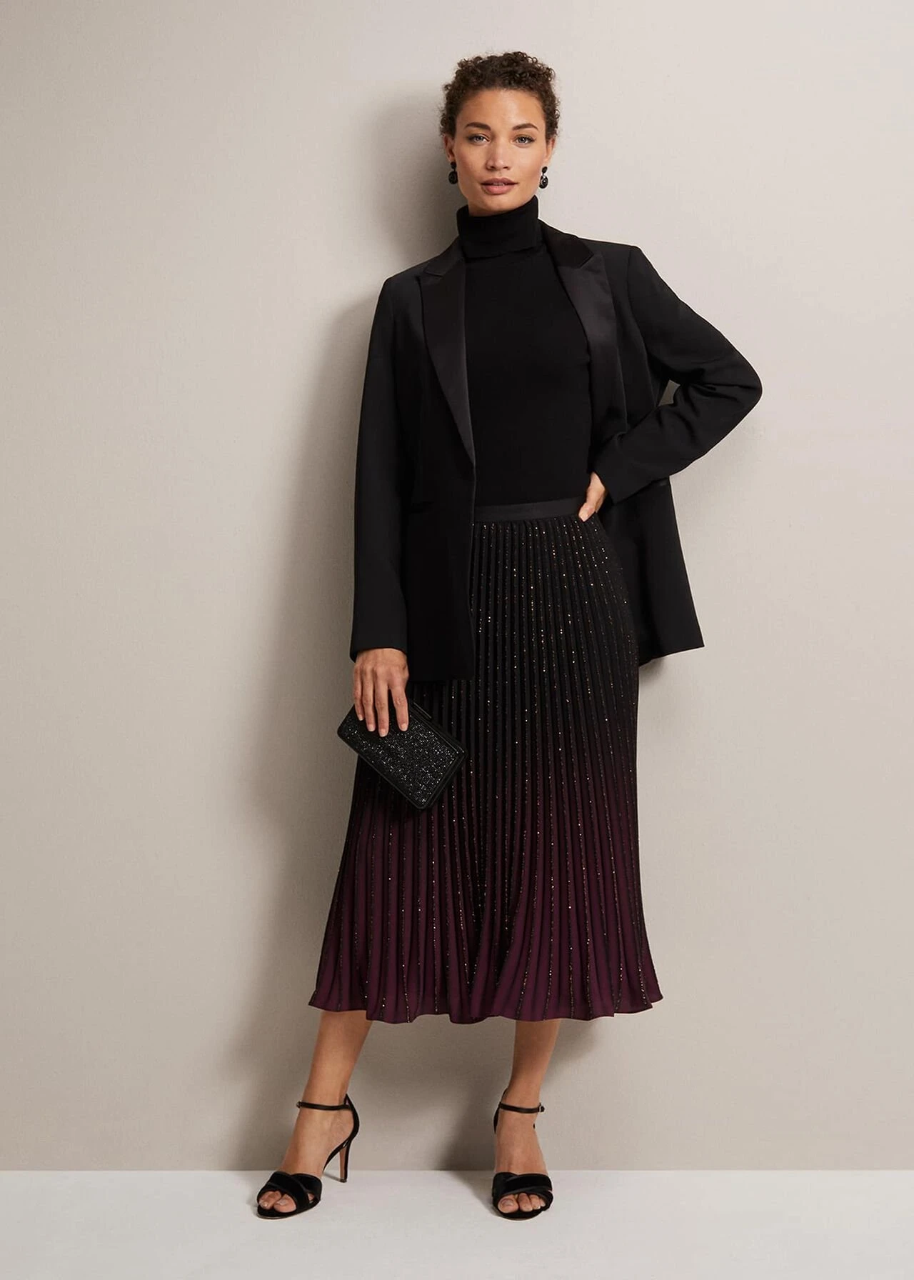 Estella Ombre Pleated Midi Skirt 1 Estella Ombre Pleated Midi Skirt