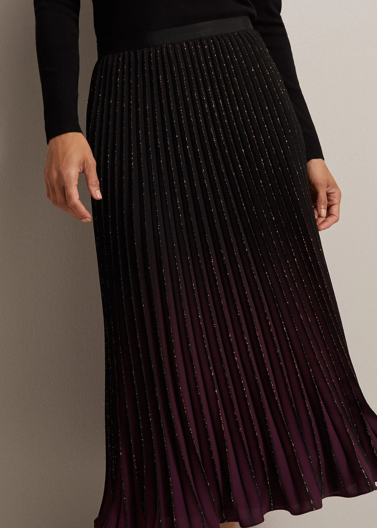 Estella Ombre Pleated Midi Skirt 4 Estella Ombre Pleated Midi Skirt – Bild 4