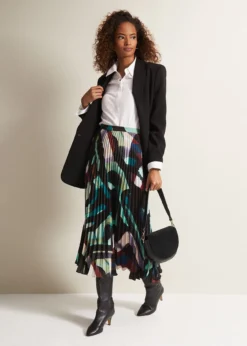 Elmina Abstract Pleated Midi Skirt -Bekleidung Verkaufsgeschäft 801338492 03 elmina abstract pleated midi skirt