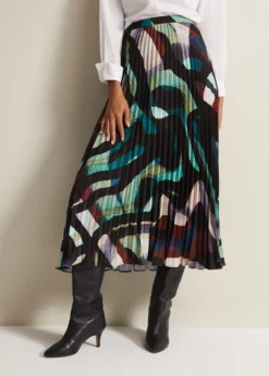 Elmina Abstract Pleated Midi Skirt -Bekleidung Verkaufsgeschäft 801338492 06 elmina abstract pleated midi skirt