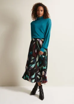 Elmina Abstract Pleated Midi Skirt -Bekleidung Verkaufsgeschäft 801338492 07 elmina abstract pleated midi skirt