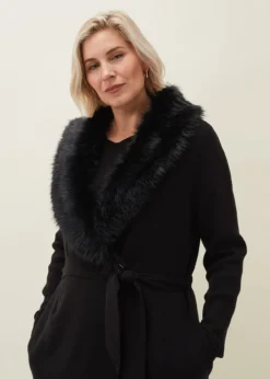 Edessa Fur Collar Wrap Coat -Bekleidung Verkaufsgeschäft 950602050 05 edessa fur collar wrap coat