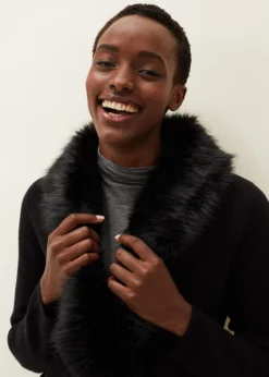 Edessa Fur Collar Wrap Coat -Bekleidung Verkaufsgeschäft 950602050 07 edessa fur collar wrap coat