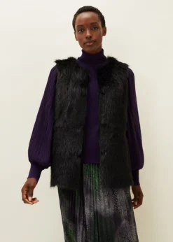 Ella Longline Reversible Faux Fur Gilet