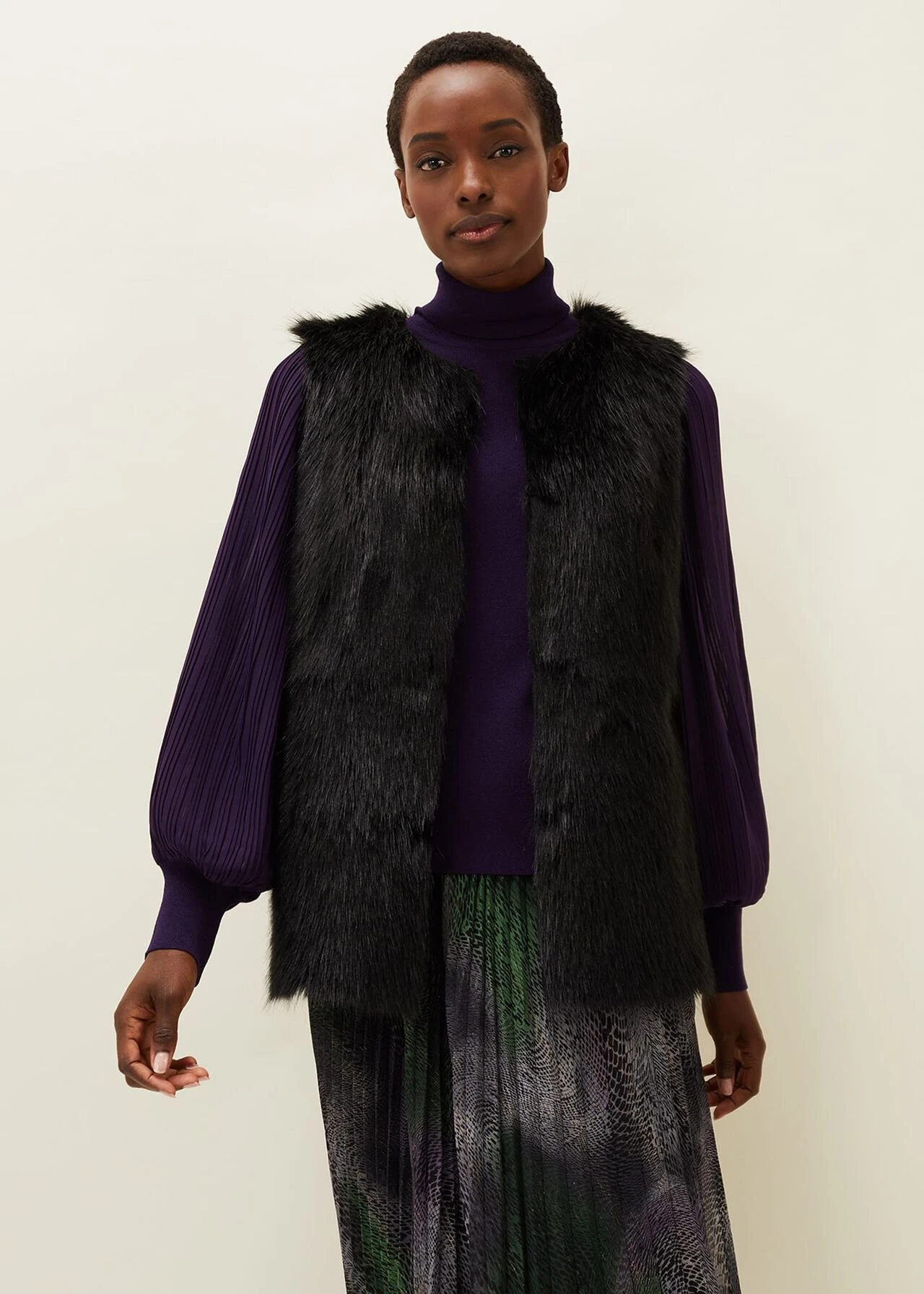 Ella Longline Reversible Faux Fur Gilet 1 Ella Longline Reversible Faux Fur Gilet