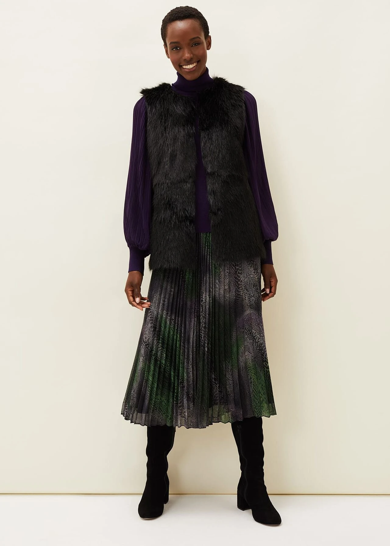 Ella Longline Reversible Faux Fur Gilet 3 Ella Longline Reversible Faux Fur Gilet – Bild 3