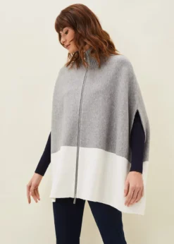 Leaha Colourblock Double Ended Zip Cape