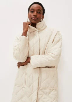 Fae Textured Quilted Longline Coat